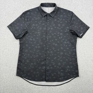 Lululemon Shirt Mens Large Black Airing Easy‎ Woven Short Sleeve Performance
